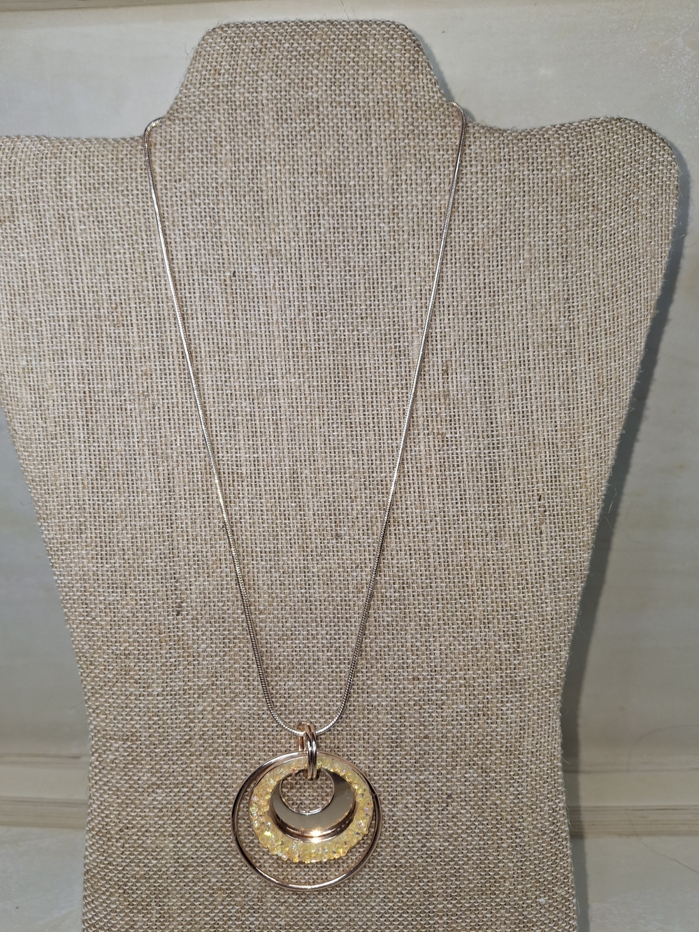 Rose Gold Tone Necklace With Circle